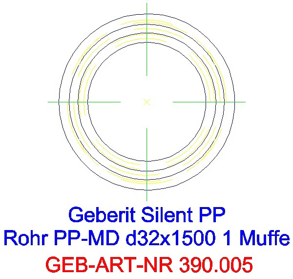 GE Silent-PP Rohr mit Muffe d32x2 L:150cm_390.005.14.1_G