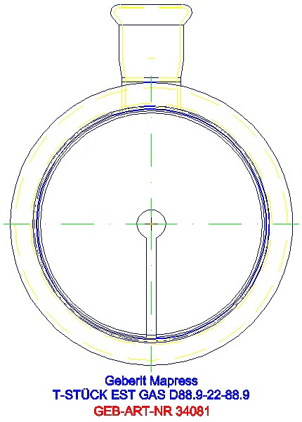 GE Mapress Edelstahl T-Stück reduziert (Gas) d88,9-22-88,9_34081_L
