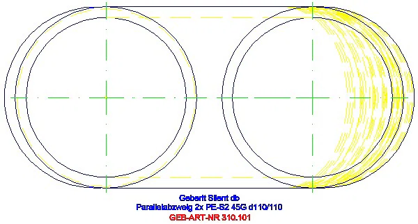 GE Silent-db20 Parallelabzweig 45Gr d110/110_310.101.14.1_G