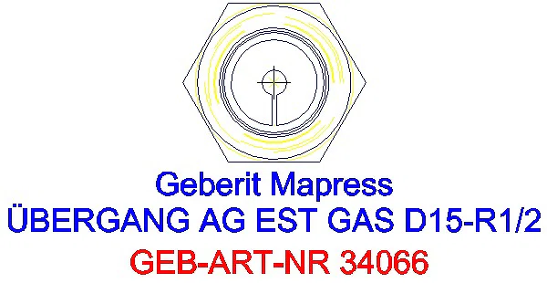 GE Mapress Edelstahl Übergang mit AG (Gas) d15-R1/2_34066_L