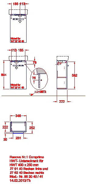 Renova Compact Unterschrank für HWB mit 1 Tür, 34,8x60,4x25,2cm, weiß_kgv_r1_compri_862040