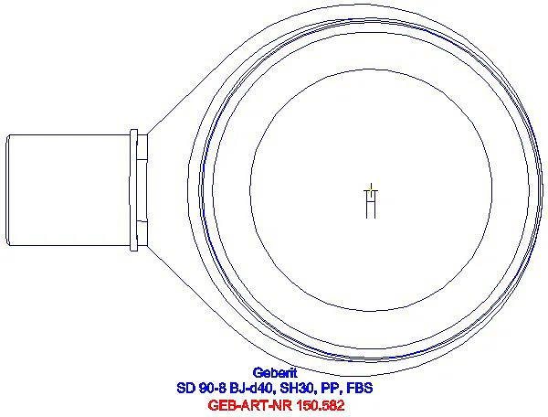 GE Duschwannenablauf d90 m. Ablaufdeckel Sperrwasserhöhe 30 mm d40 PP_150.582.21.1_G