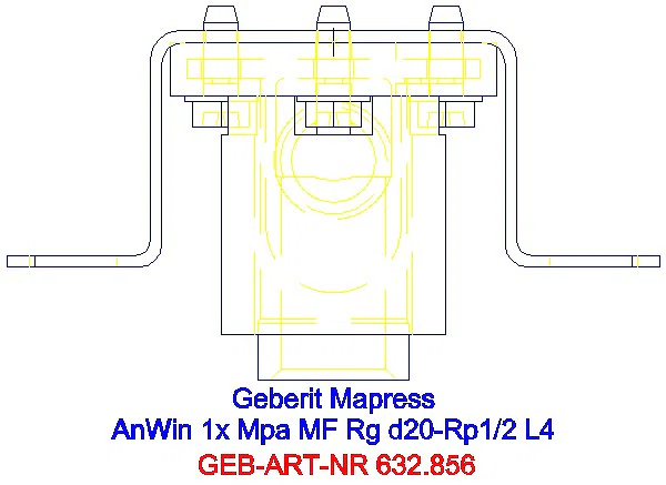 GE Anschlusswinkel 90Gr vormontiert einfach für MeplaFix Rg d20-Rp1/2_632.856.00.1_G