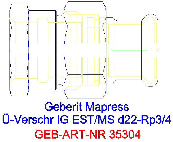 GE Mapress Edelstahl Übergangsverschr. mit IG d22-Rp3/4_35304_A
