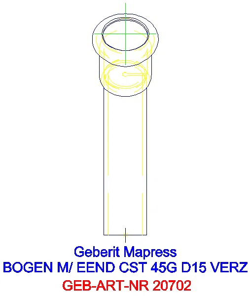 GE Mapress C-Stahl Bogen 45Gr mit Einschubende d15 verzinkt_20702_L