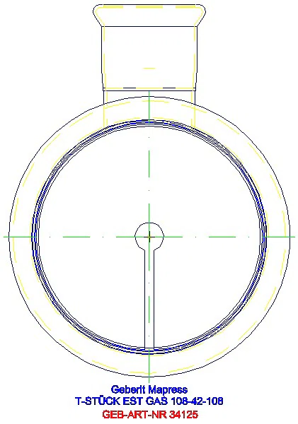 GE Mapress Edelstahl T-Stück reduziert (Gas) d108-42-108_34125_L