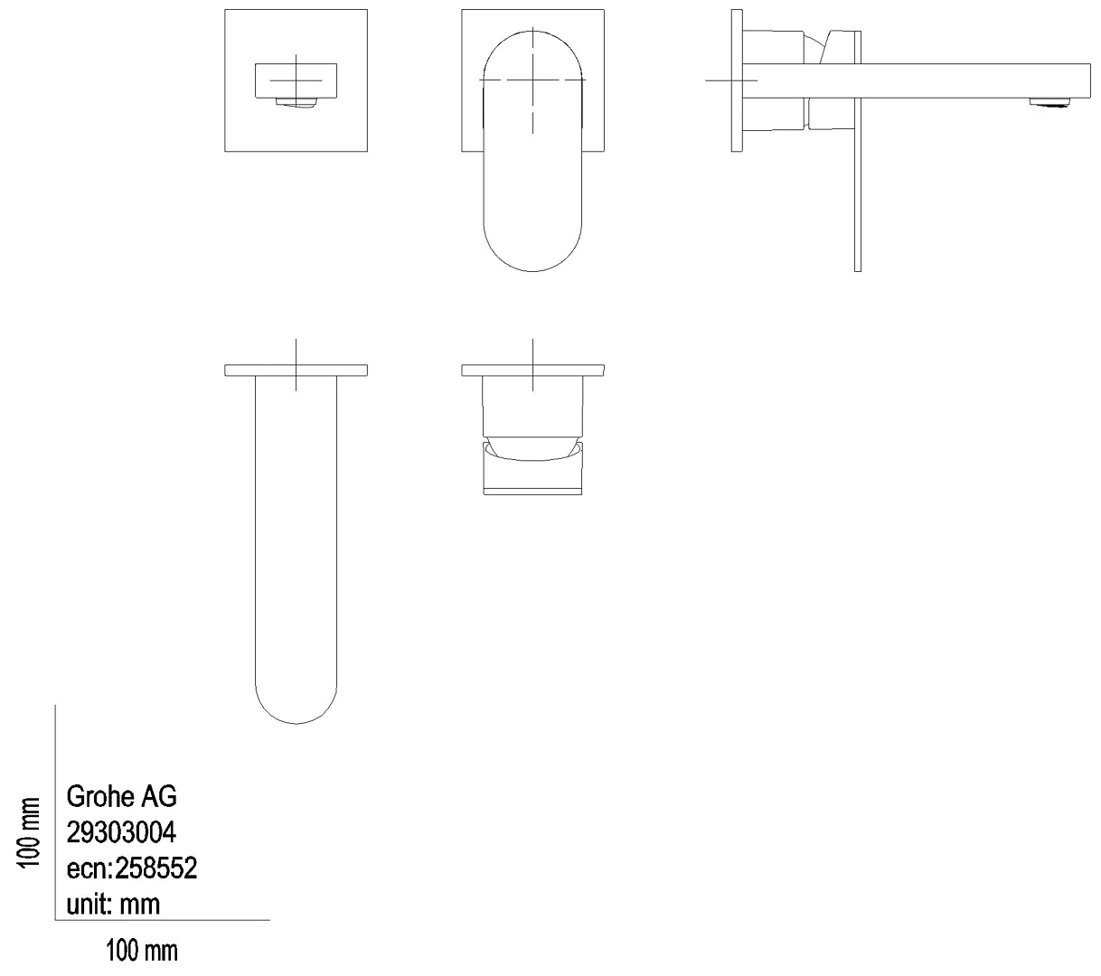 GROHE 2-L-WT-Wandbatterie Plus 29303_4 FMS Ausladung 147mm cool sunrise geb.