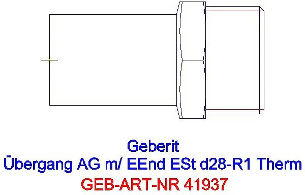 GE Mapress Therm Übergang mit AG und Einschubende d28-R1_41937_A