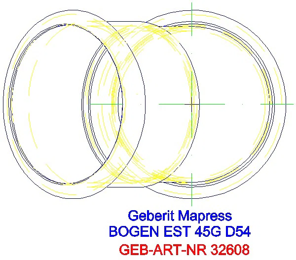 GE Mapress Edelstahl Bogen 45Gr d54_32608_G