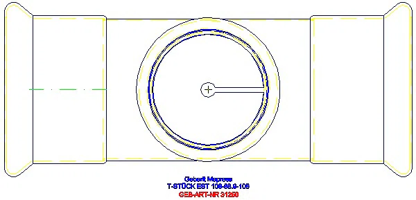 GE Mapress Edelstahl T-Stück reduziert d108-88,9-108_31250_G