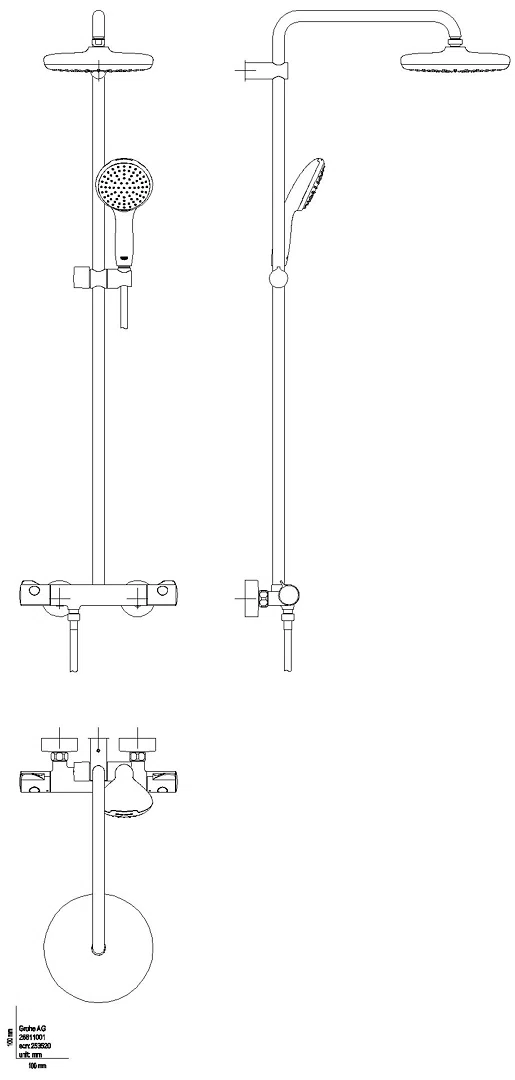 GROHE Duschsystem Tempesta 210 26811_1 Brause-THM KB Temp. 210 matt black