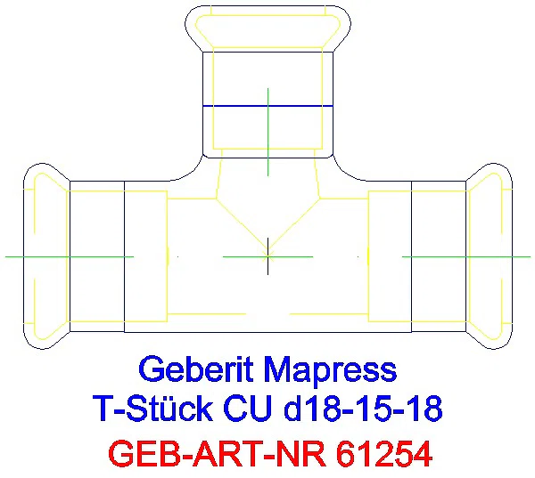GE Mapress Kupfer T-Stück reduziert d18-15-18_61254_A