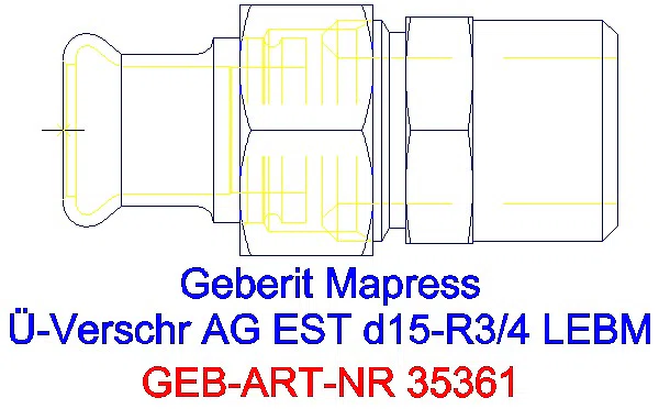 GE Mapress Edelstahl Übergangsverschr. mit AG ÜM aus ESt d15-R3/4_35361_G