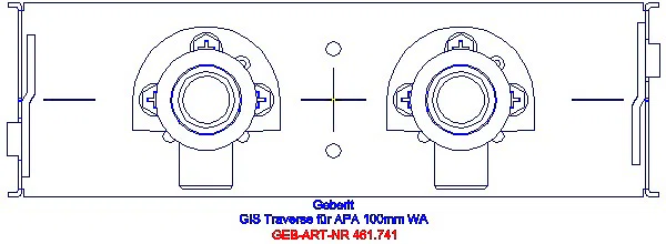 GE GIS Traverse für AP-Armatur, mit zwei W-Anschl. 100 mm_461.741.00.1_A