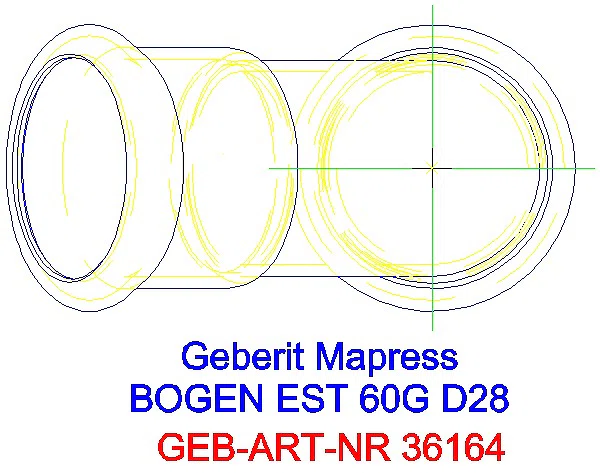 GE Mapress Edelstahl Bogen 60Gr d28_36164_G