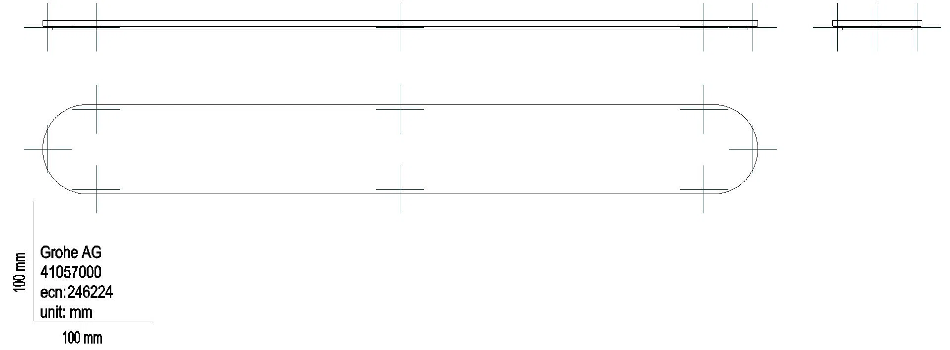 GROHE Glasablage Selection 41057 für Halter 41056 weißglas