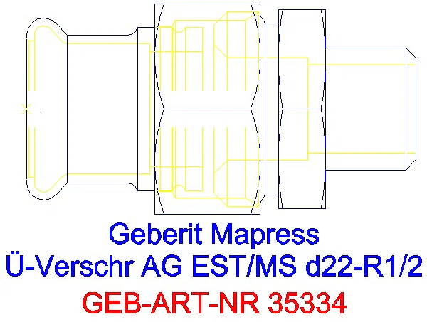 GE Mapress Edelstahl Übergangsverschr. mit AG d22-R1/2_35334_G