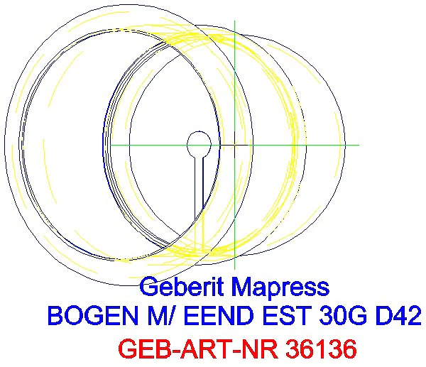 GE Mapress Edelstahl Bogen 30Gr d42 mit Einschubende_36136_G