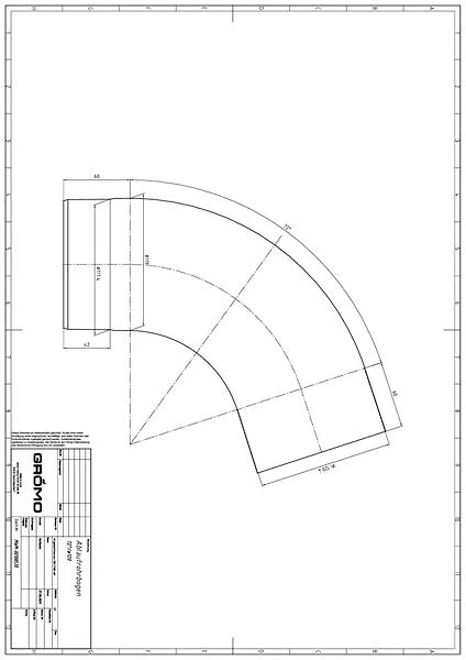 GRÖMO ALUSTAR Rohrbogen - SX - Anthrazit 72° ø120, #Art.Nr. 82531