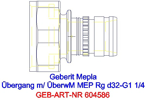 GE Mepla Übergang mit Überwurfmutter Rg d32-G1 1/4_604.586.00.5_G