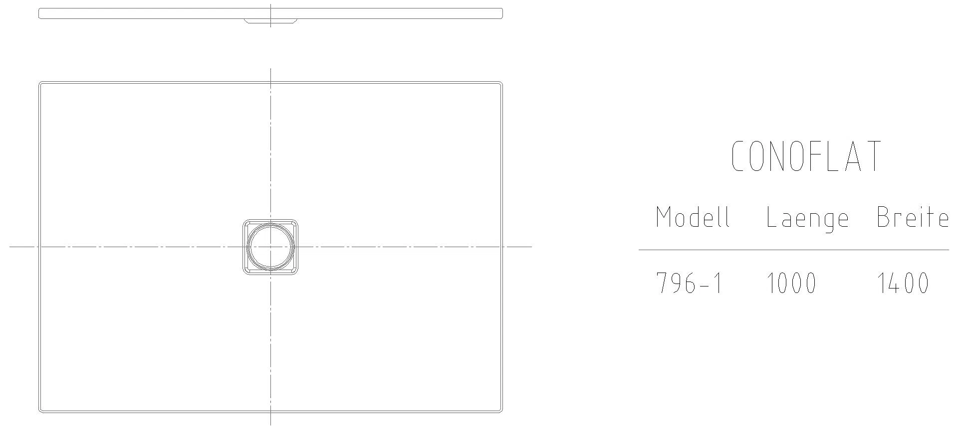 KALDEWEI CONOFLAT Duschfläche, 1000x1400x32 mm, Modell-Nr: 796-1