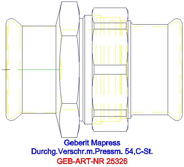 GE Mapress C-Stahl Verschraubung d54 verzinkt_25326_G