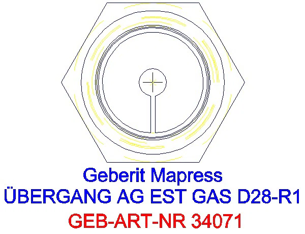 GE Mapress Edelstahl Übergang mit AG (Gas) d28-R1_34071_L