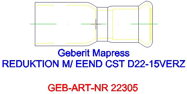 GE Mapress C-Stahl Reduktion mit Einschubende d22-15 verzinkt_22305_L
