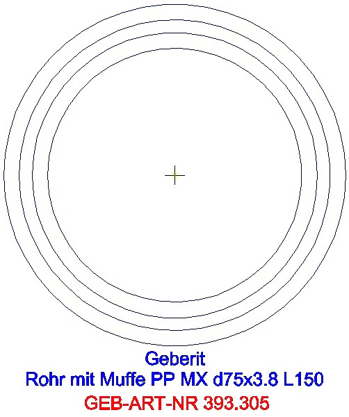 GE Silent-Pro Rohr mit Muffe d75mm L150cm_393.305.14.1_A