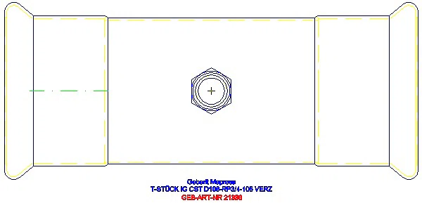 GE Mapress C-Stahl T-Stück mit IG d108-Rp3/4-108 verzinkt_21336_G