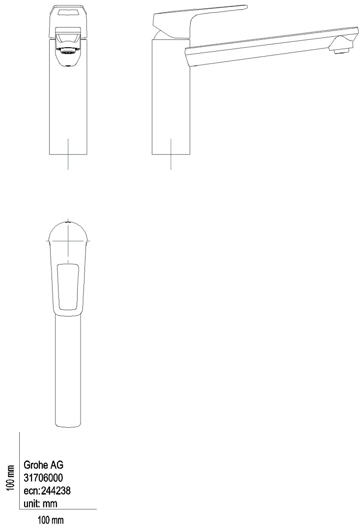 GROHE EH-Spültischbatterie BauLoop 31706 mittelhoher Auslauf chrom