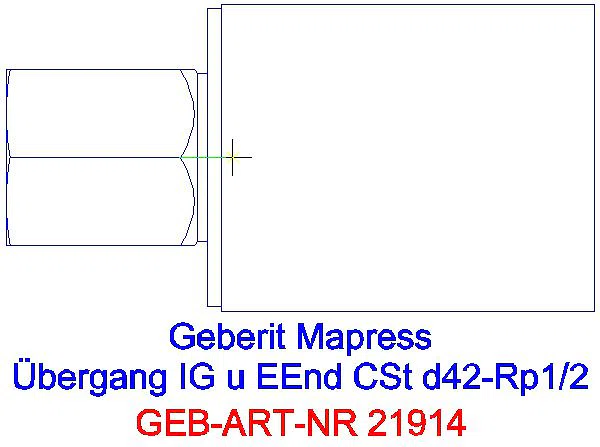 GE Mapress C-Stahl Übergang mit IG und Einschubende d42-Rp1/2 verzinkt_21914_G