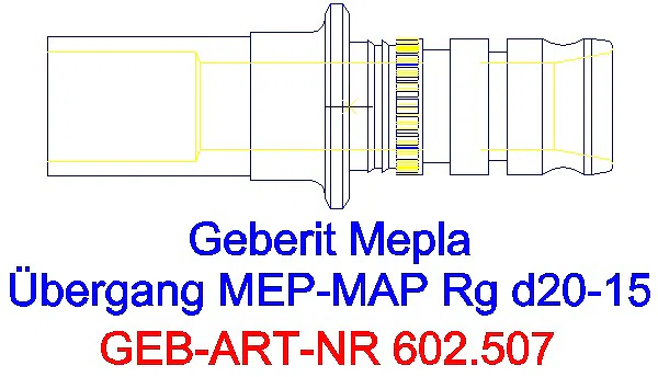 GE Mepla Übergang auf Geberit Mapress mit Einschubende Rg d20-15_602.507.00.5_A