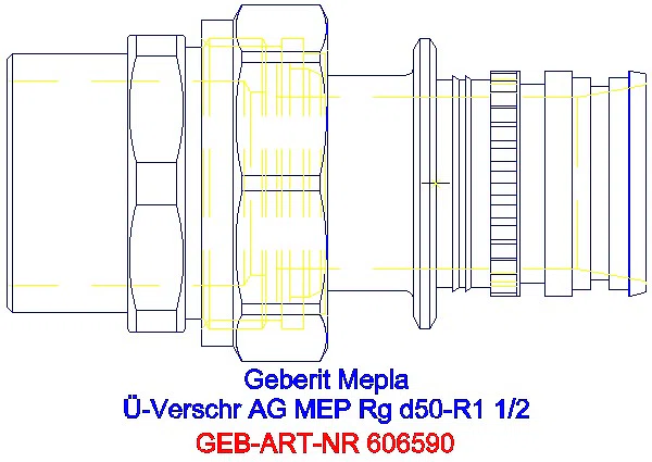 GE Mepla Übergangsverschraubung mit AG Rg d50-R1 1/2_606.590.00.5_A
