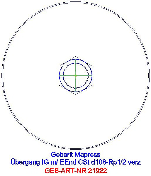 GE Mapress C-Stahl Übergang mit IG und Einschubende d108-Rp1/2 verzinkt_21922_L