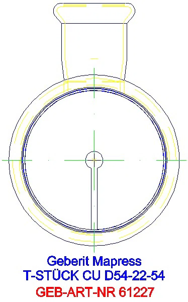 GE Mapress Kupfer T-Stück reduziert d54-22-54_61227_L