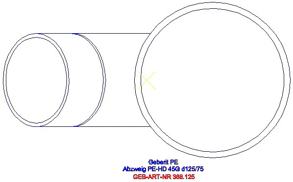 GE PE Abzweig 45Gr d125/75_368.125.16.1_G