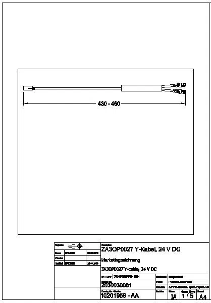 Y-Kabel, A3000open, für zweifache Spannungsversorgung, 24 VDC, ZA3OP0027