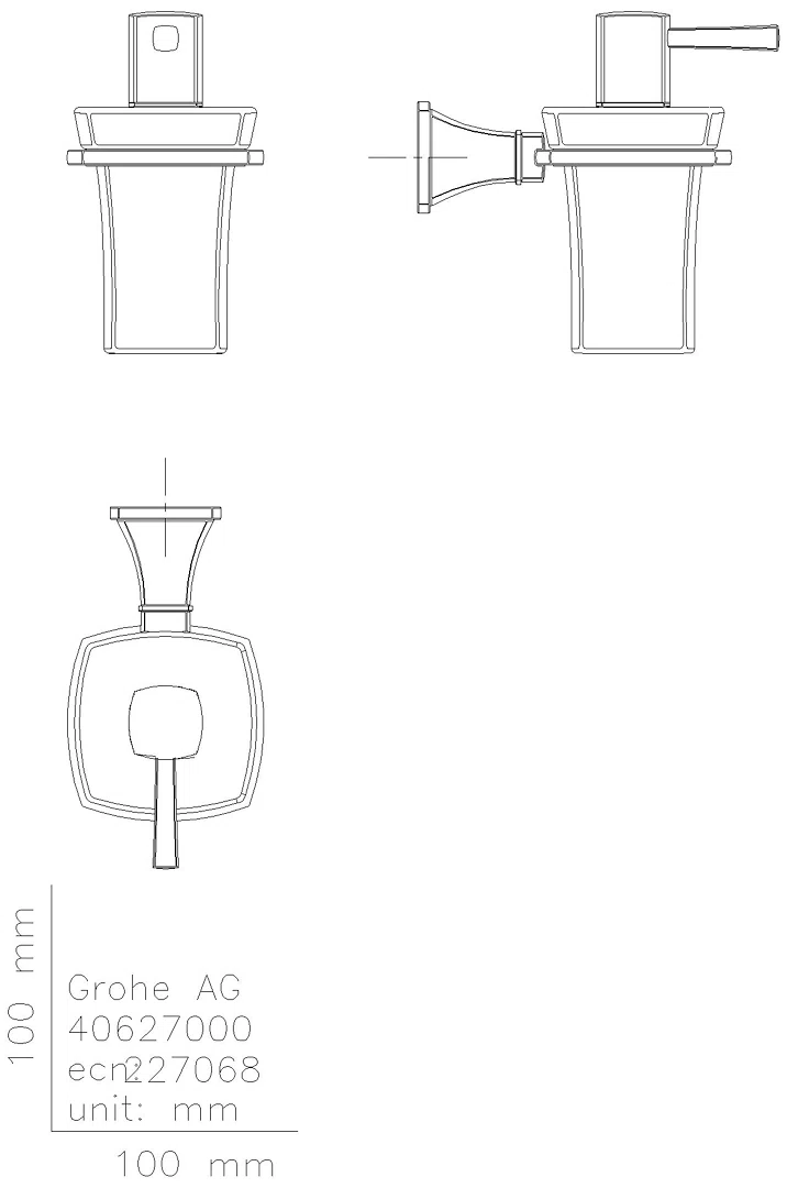 GROHE Halter Grandera 40910 mit Keramik- Seifenspender chrom/gold