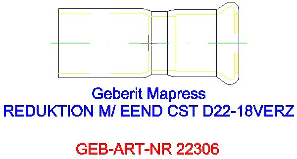 GE Mapress C-Stahl Reduktion mit Einschubende d22-18 verzinkt_22306_L