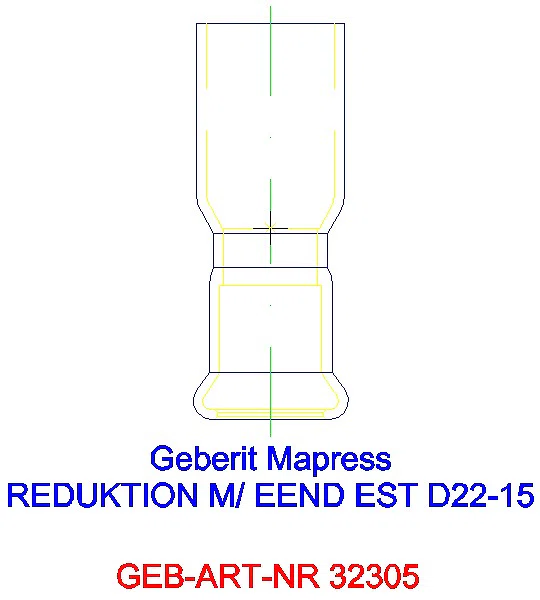 GE Mapress Edelstahl Reduktion mit Einschubende d22-15_32305_G