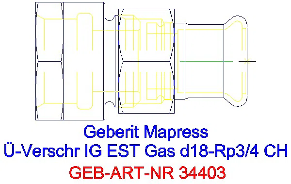 GE Mapress Edelstahl Übergangsverschr. mit IG (Gas) d18-Rp3/4_34403_G