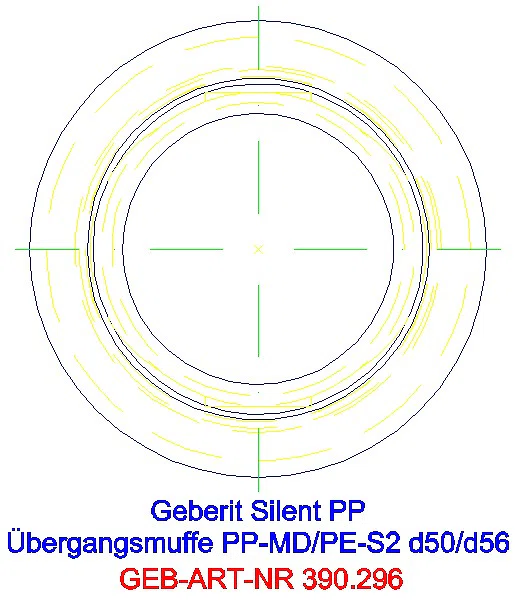 GE Silent-PP Übergangsmuffe auf Silent-db20 und PE d50/56_390.296.14.1_G