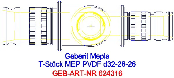 GE Mepla T-Stück reduziert PVDF d32-26-26_624.316.00.5_G