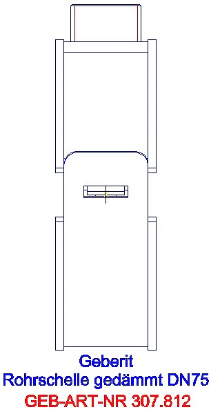 GE Silent-db20 Rohrschelle gedämmt mit Gewindemuffe M10 / G1/2 d75_307.812.26.1_L