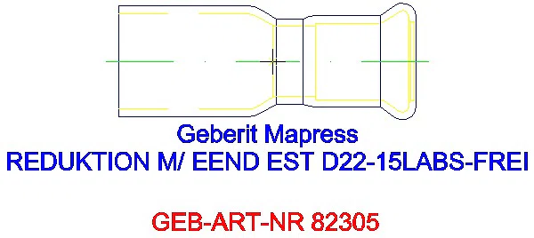 GE Mapress Edelstahl Reduktion mit Einschubende (LABS-frei) d22-15_82305_L