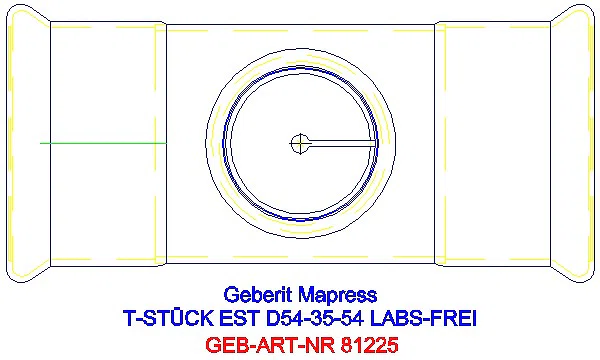 GE Mapress Edelstahl T-Stück reduziert (LABS-frei) d54-35-54_81225_G