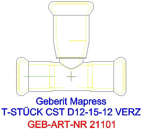 GE Mapress C-Stahl T-Stück reduziert d12-15-12 verzinkt_21101_A