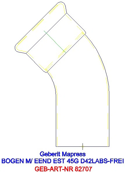 GE Mapress Edelstahl Bogen 45Gr d42 mit Einschubende (LABS-frei)_82707_A