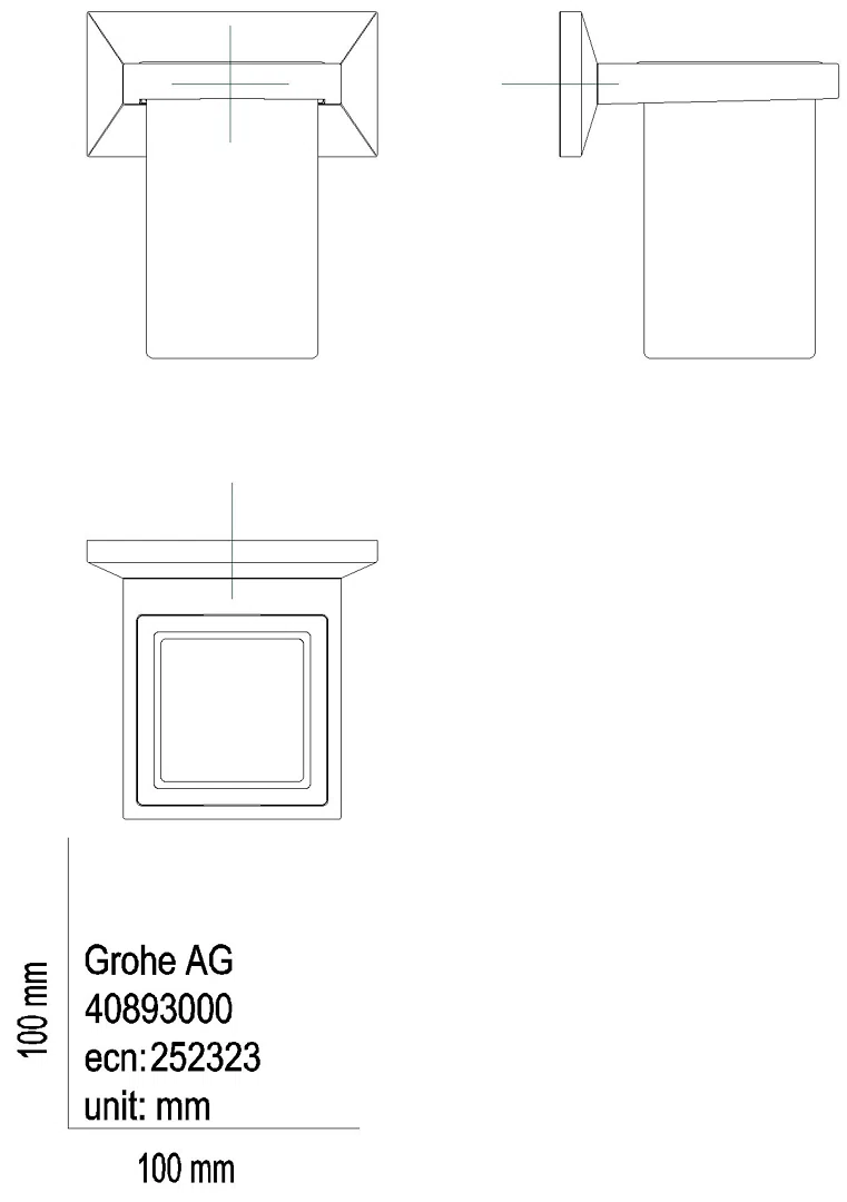 GROHE Halter Allure Brilliant 40893 mit Mundspülglas chrom
